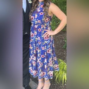 Lulus In My Dream Blue Floral Midi dress